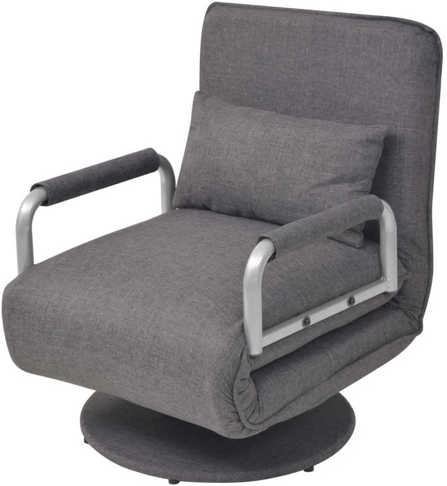Supamoji kėdė ir sofa-lova, tamsiai pilka, audinys