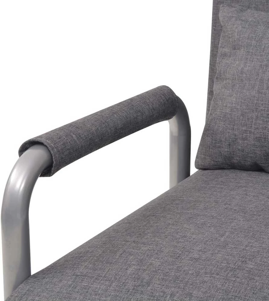 Supamoji kėdė ir sofa-lova, tamsiai pilka, audinys