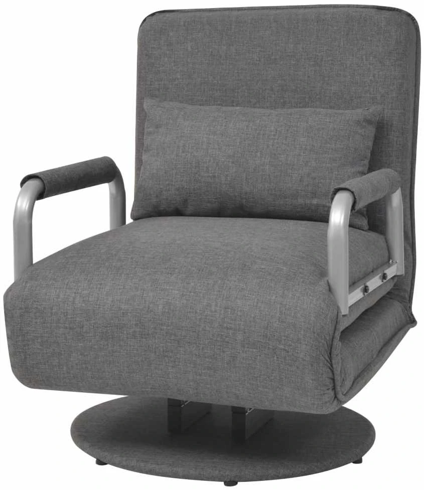 Supamoji kėdė ir sofa-lova, tamsiai pilka, audinys