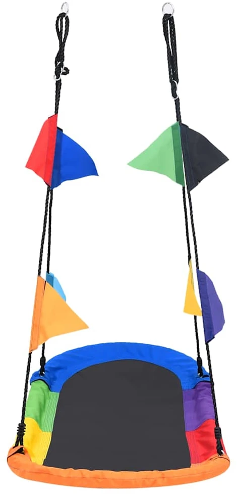 Sūpynės gandro lizdas su vėliavėlėmis, 165x70cm