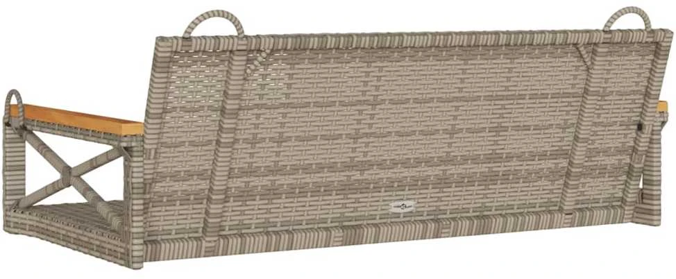 Sūpynės-suoliukas, pilkos spalvos, 109x62x40cm, poliratanas
