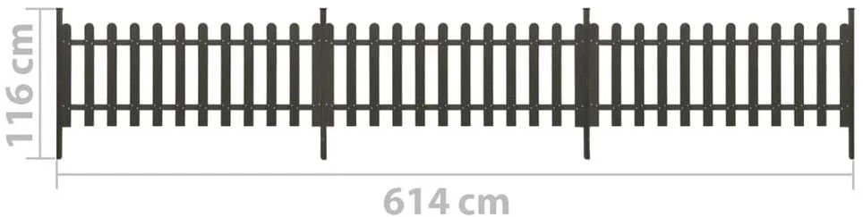 Surenkama tvora su stulpeliais, 3vnt., 614x80cm, WPC
