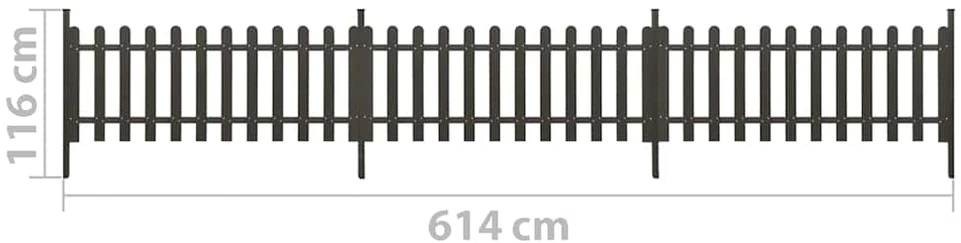 Surenkama tvora su stulpeliais, 3vnt., 614x80cm, WPC