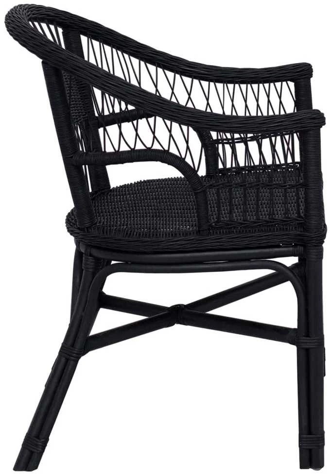 Susilankstantis krėslas Ratanas Juoda 60 x 60 x 81 cm