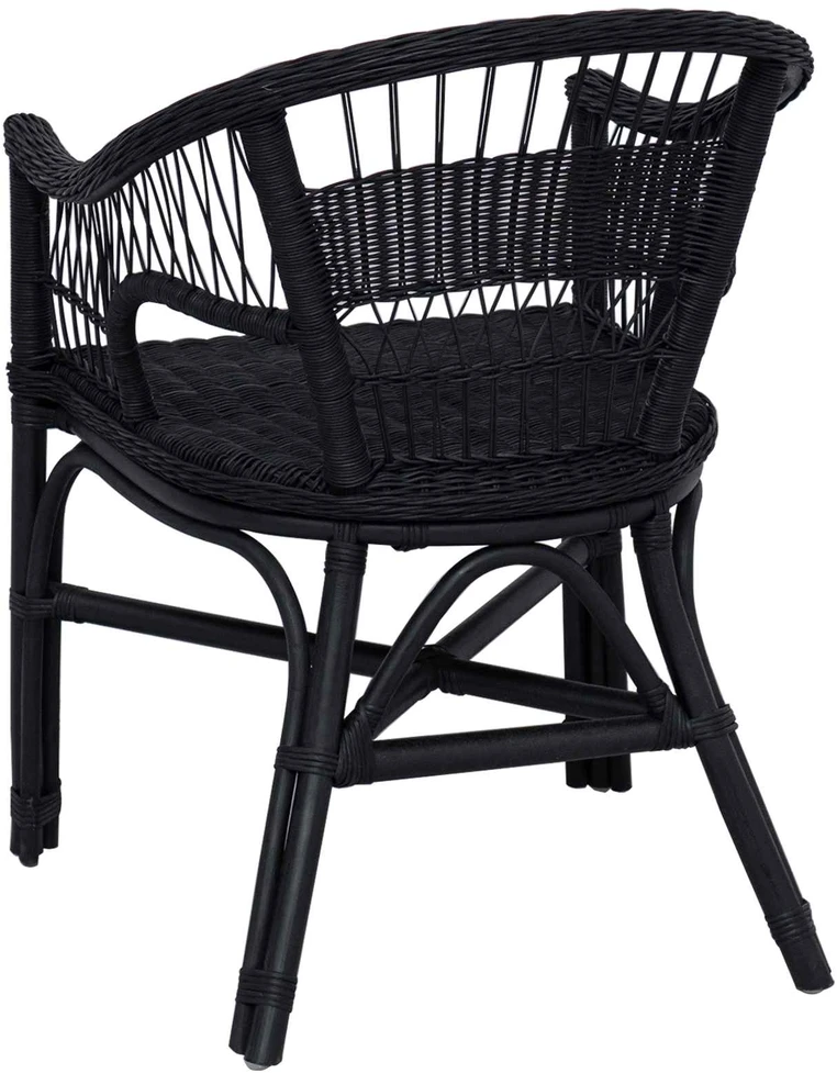 Susilankstantis krėslas Ratanas Juoda 60 x 60 x 81 cm