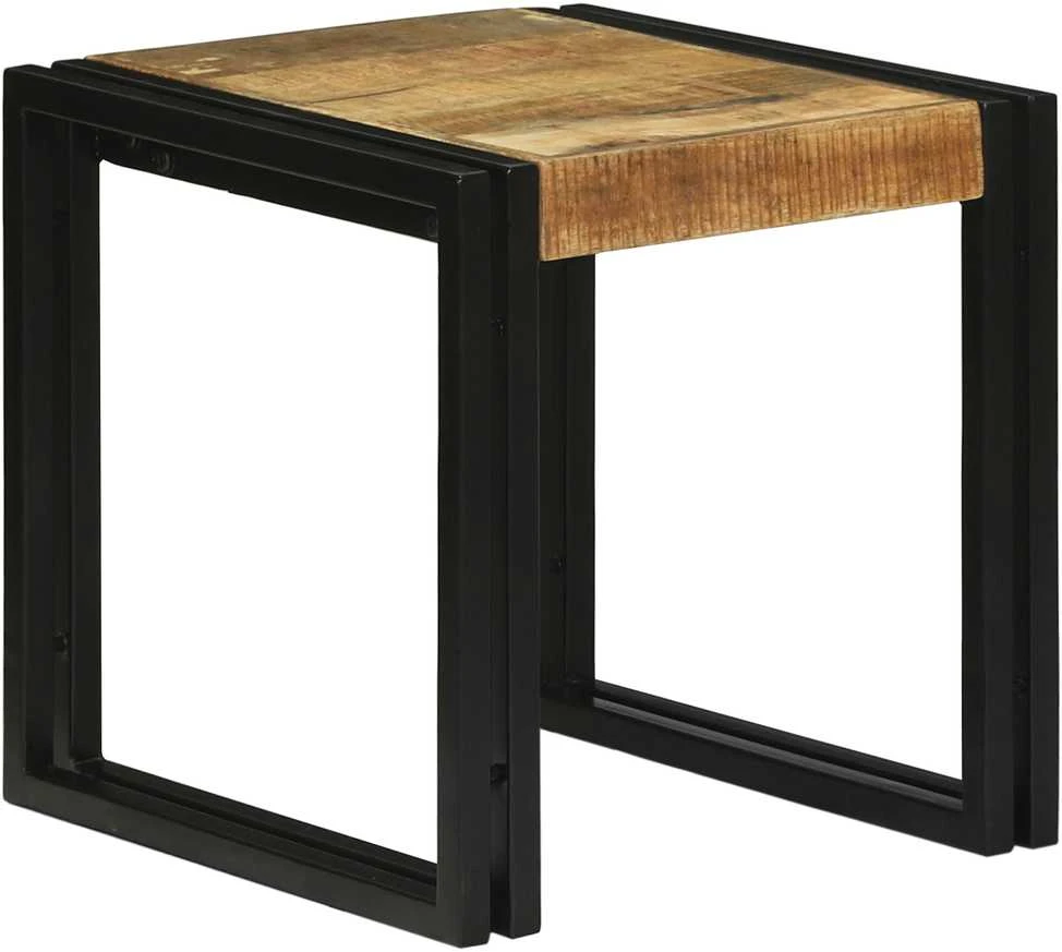 Suklijuotas stalas 3 vnt. Ruda ir juoda 50 x 40 x 45 cm