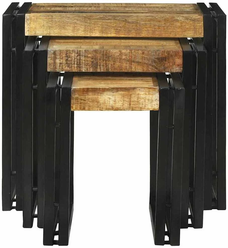 Suklijuotas stalas 3 vnt. Ruda ir juoda 50 x 40 x 45 cm