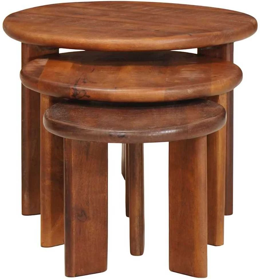 Sudediami kavos stalai 3 vnt. Medus ruda Ø 54 x 40 cm