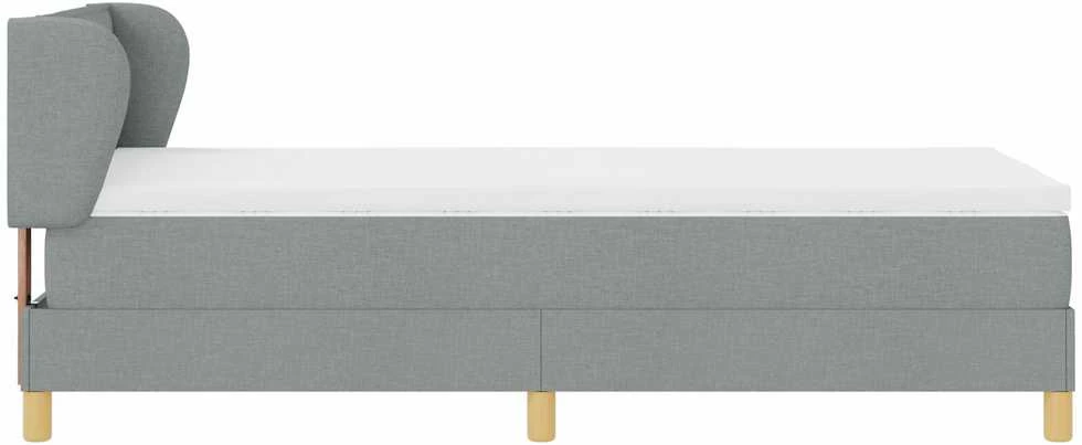 Kiemas lova su čiužiniu Šviesiai pilka 90 x 200 cm audinys