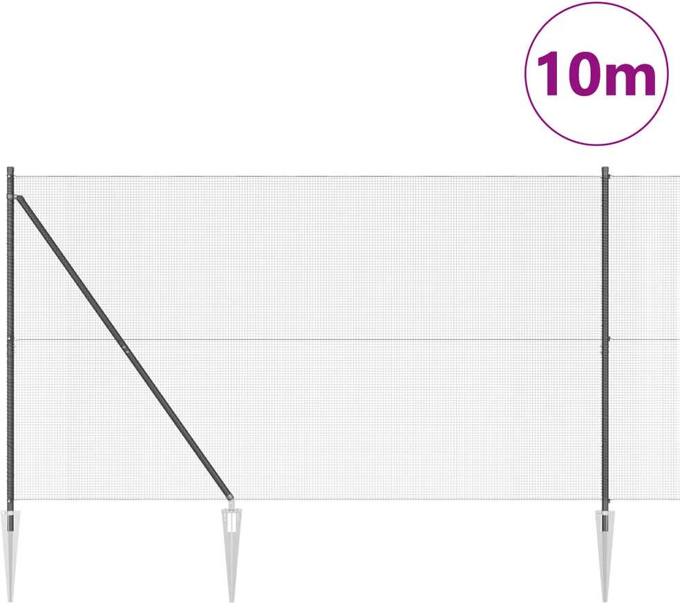 Suvirintas vielinis tvoras su smailiais galais 12 x 1,5 m Pilka