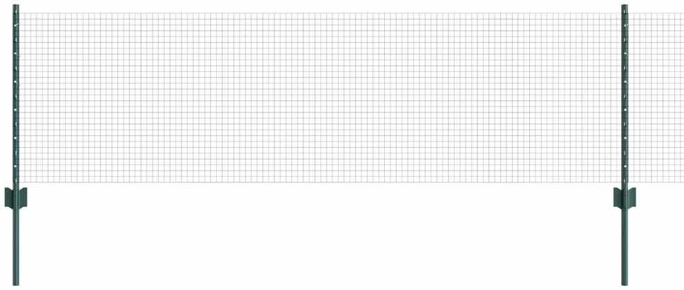 Suvirintas vielos tvora su stulpeliais 0,6 x 25 m Žalia