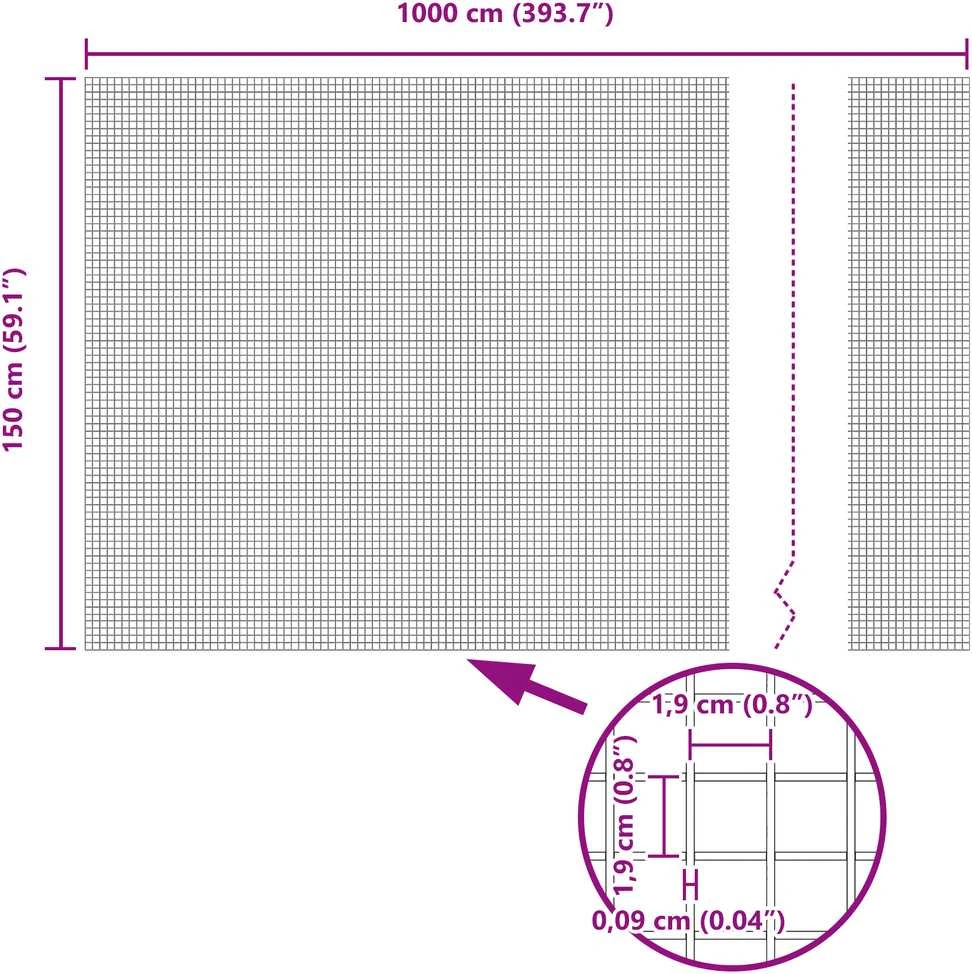 Suvirintas vielos tvora su stulpeliais 10 x 1,5 m Pilka