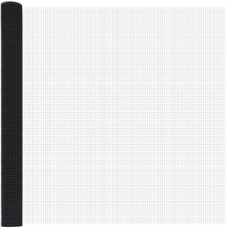 Suvirintas vielos tvora su stulpeliais 10 x 1,5 m Pilka