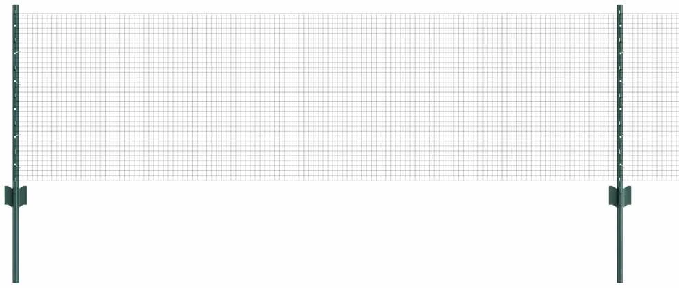 Suvirintas vielos tvora su stulpeliais 25 x 0,6 m Žalia