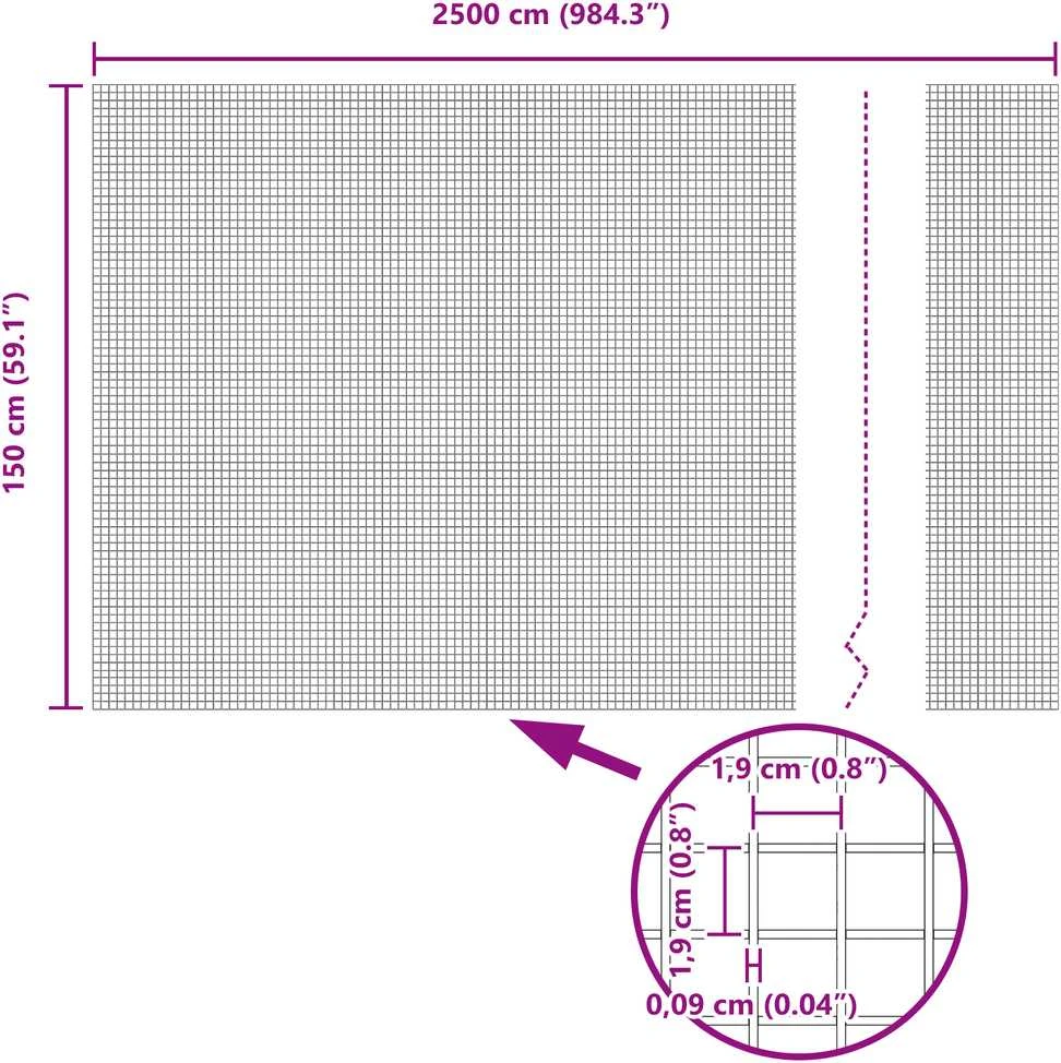 Suvirintas vielos tvora su stulpeliais 25 x 1,5 m Žalia