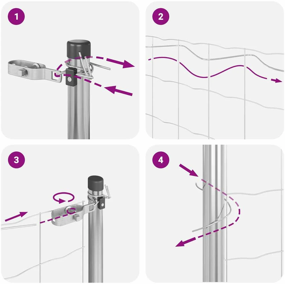 Suvirintas vielos tvora žemės tvirtinimas 25 x 1 m Sidabrinė