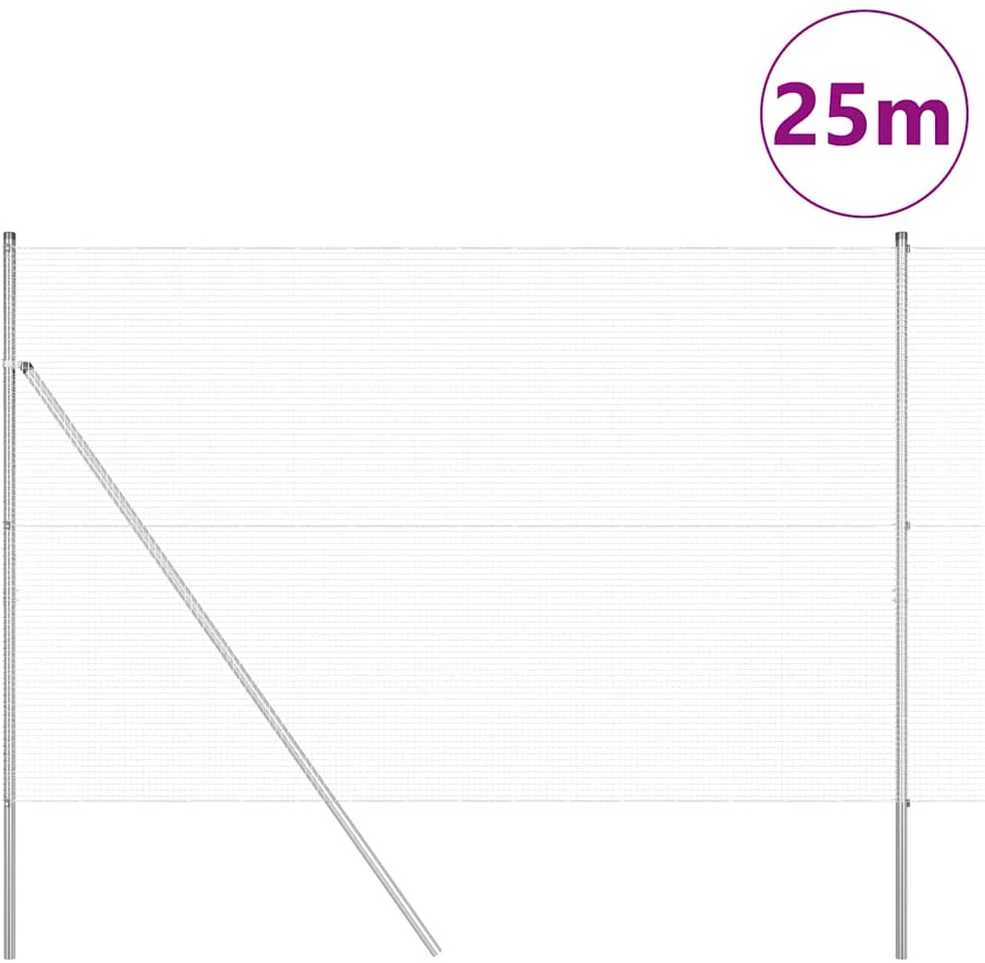 Suvirintas vielos tvora žemės tvirtinimas 25 x 1,5 m Sidabrinė