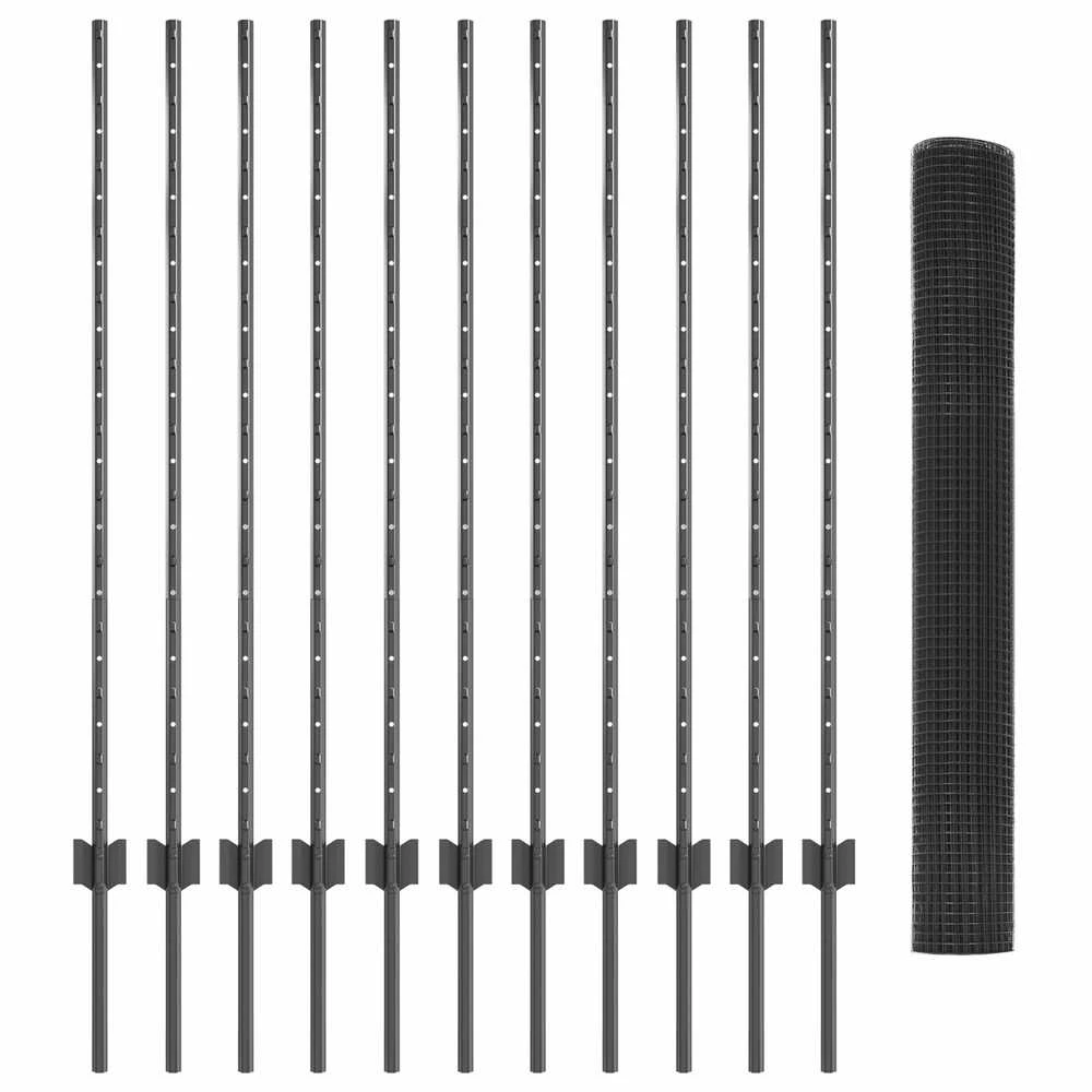 Suvirintas vielos tvora su stulpeliais 25 x 1,2 m Pilka
