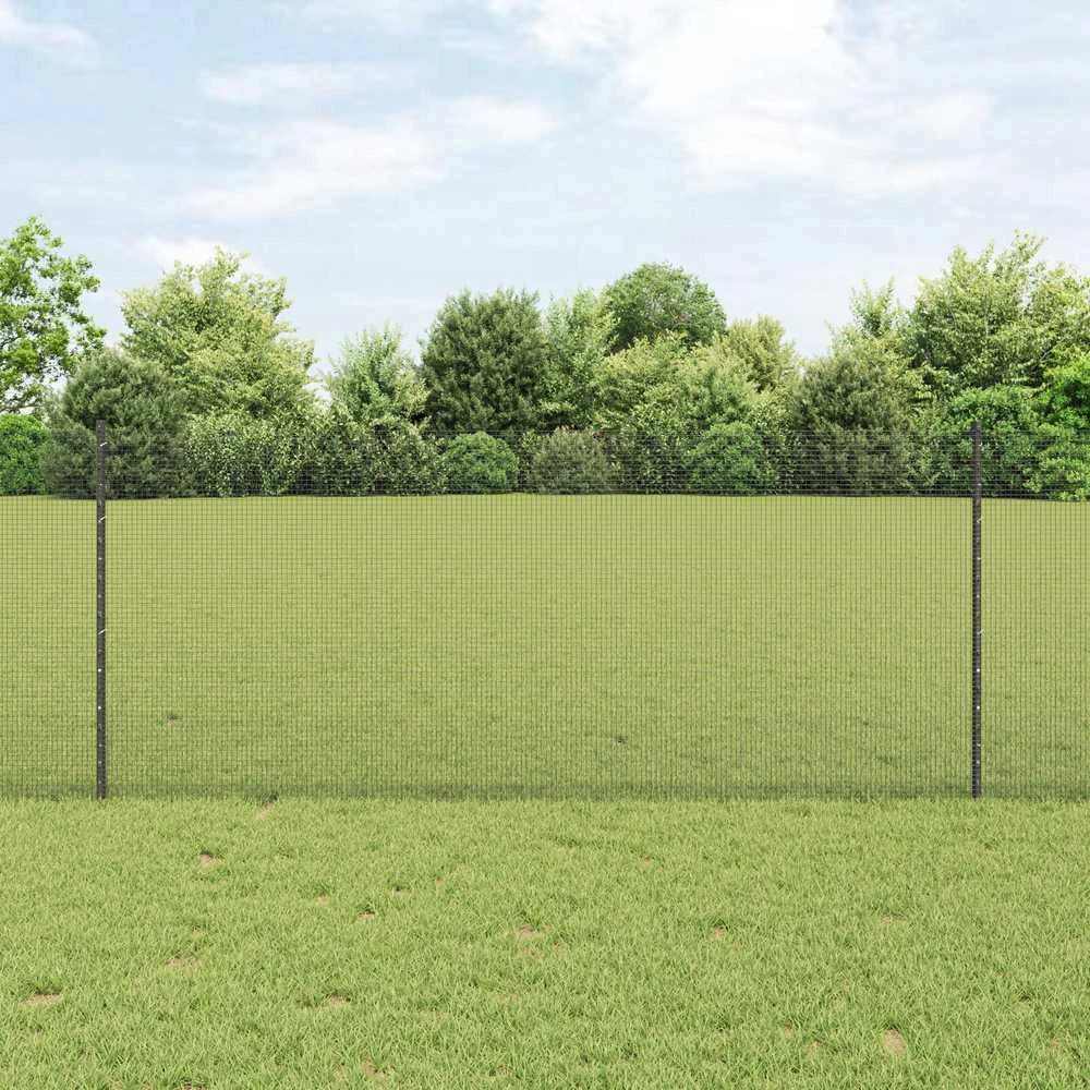 Suvirintas vielos tvora su stulpeliais 50 x 1 m Pilka Tinklelis