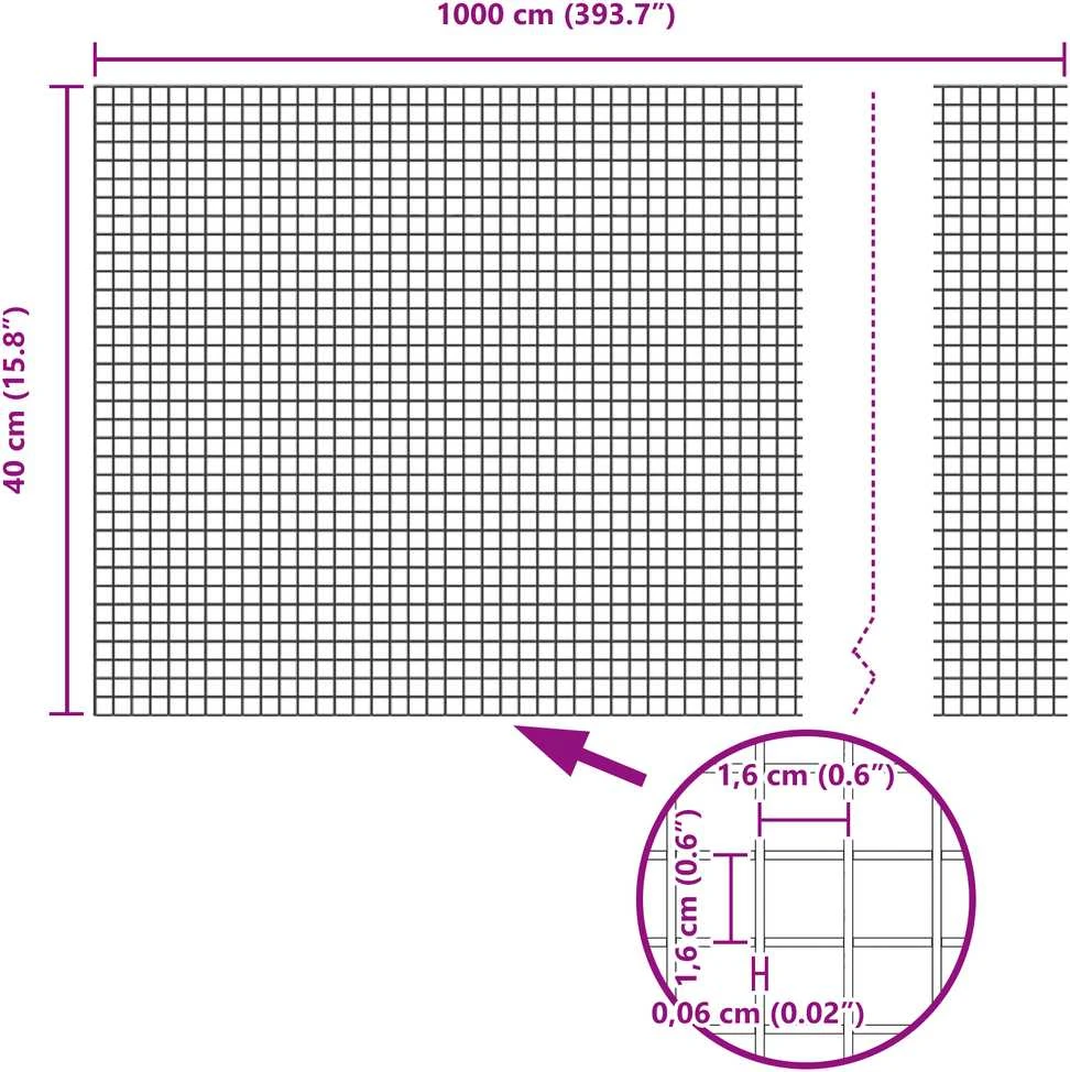 Suvirintas vielos tvora žemės tvirtinimas 10 x 0,4 m Sidabrinė
