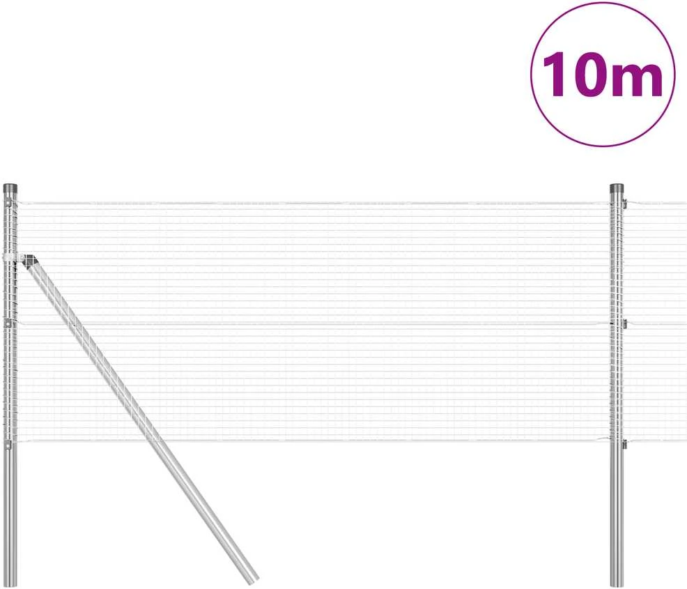 Suvirintas vielos tvora žemės tvirtinimas 10 x 0,4 m Sidabrinė