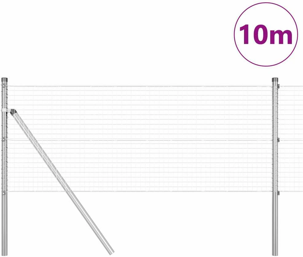 Suvirintas vielos tvora žemės tvirtinimas 10 x 0,6 m Sidabrinė