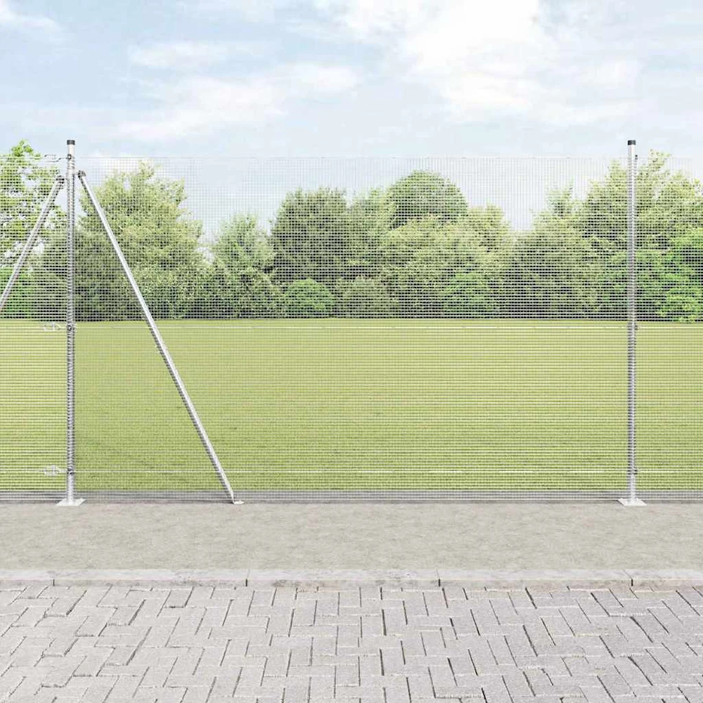 Suvirinta vielos tvora su betono baze 10 x 1,5 m Sidabrinė