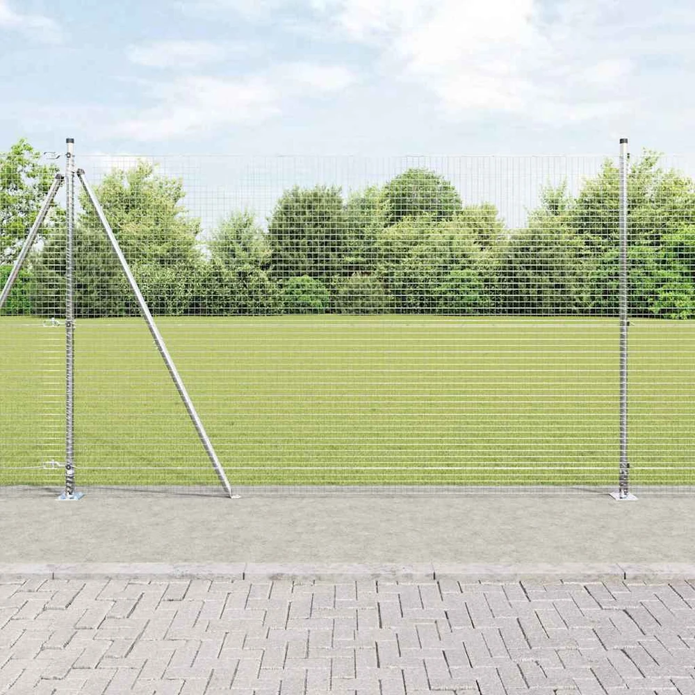 Suvirinta vielos tvora su betono baze 10 x 1,5 m Sidabrinė