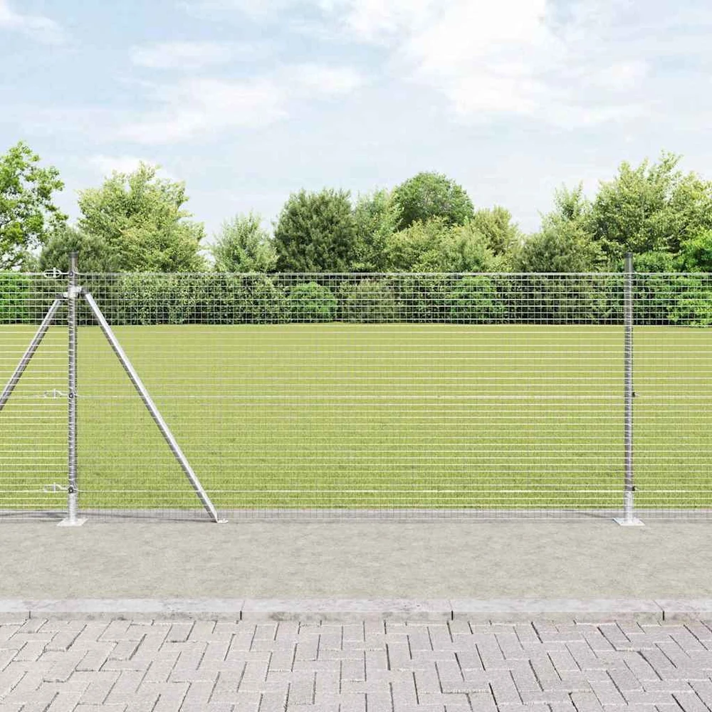 Suvirinta vielos tvora su betono baze 10 x 1 m Sidabrinė