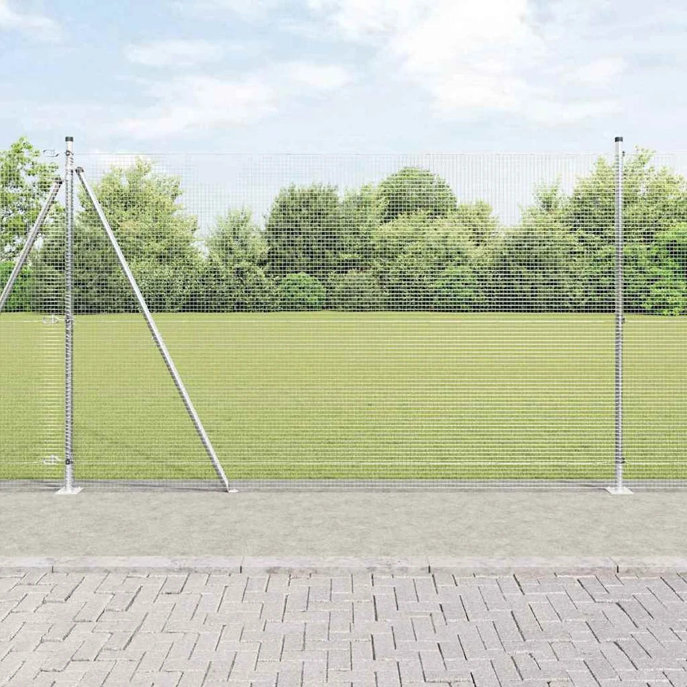 Suvirinta vielos tvora su betono baze 10 x 1,4 m Sidabrinė