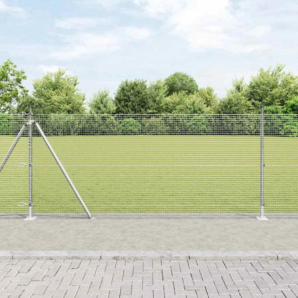 Suvirinta vielos tvora su betono baze 100 x 0,8 m Sidabrinė