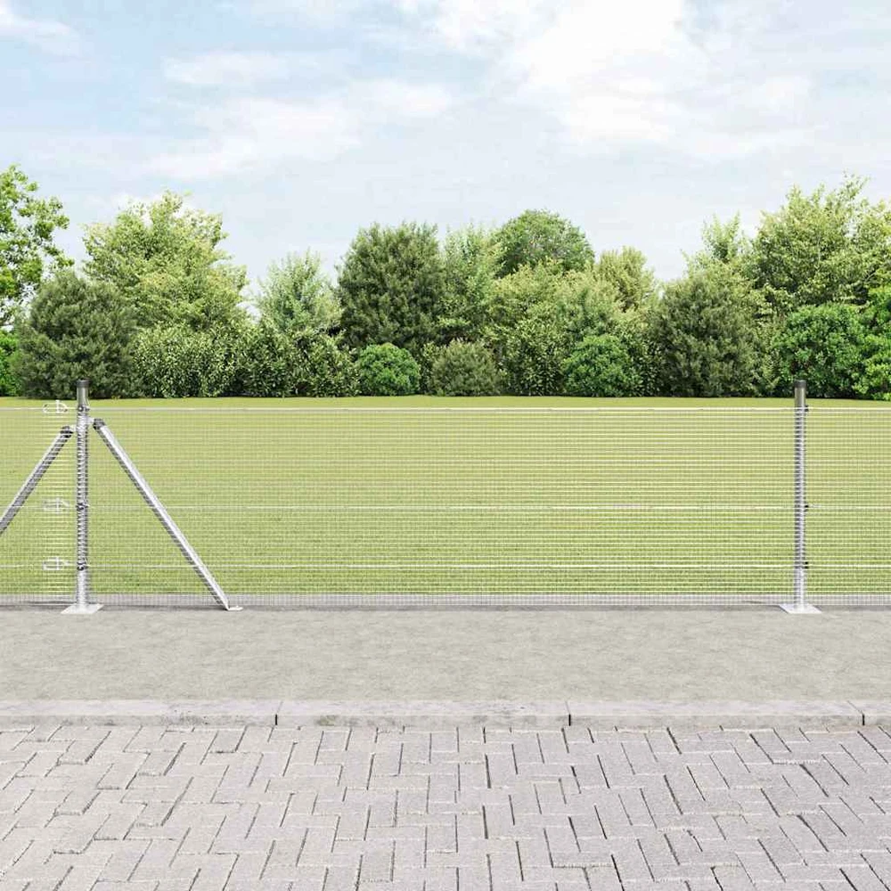 Suvirinta vielos tvora su betono baze 100 x 0,6 m Sidabrinė