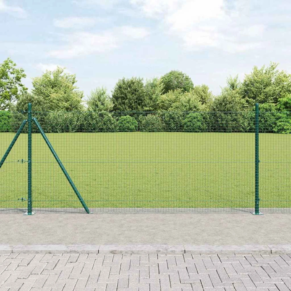 Suvirinta vielos tvora su betono baze 25 x 1 m Žalia Tinklelis