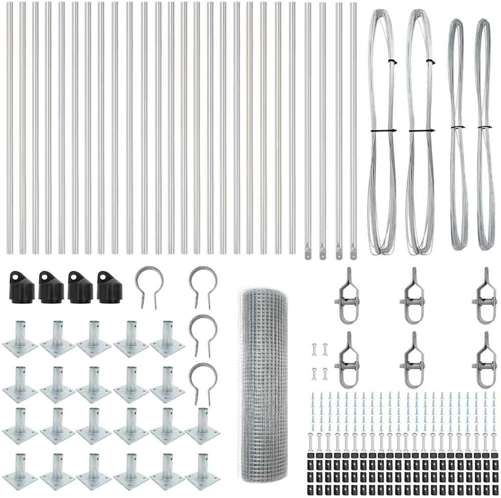 Suvirinta vielos tvora su betono baze 50 x 0,5 m Sidabrinė