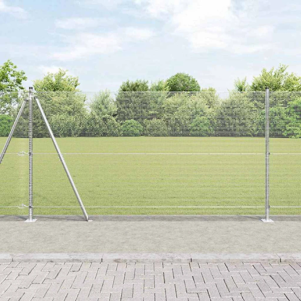 Suvirinta vielos tvora su betono baze 50 x 1,2 m Sidabrinė