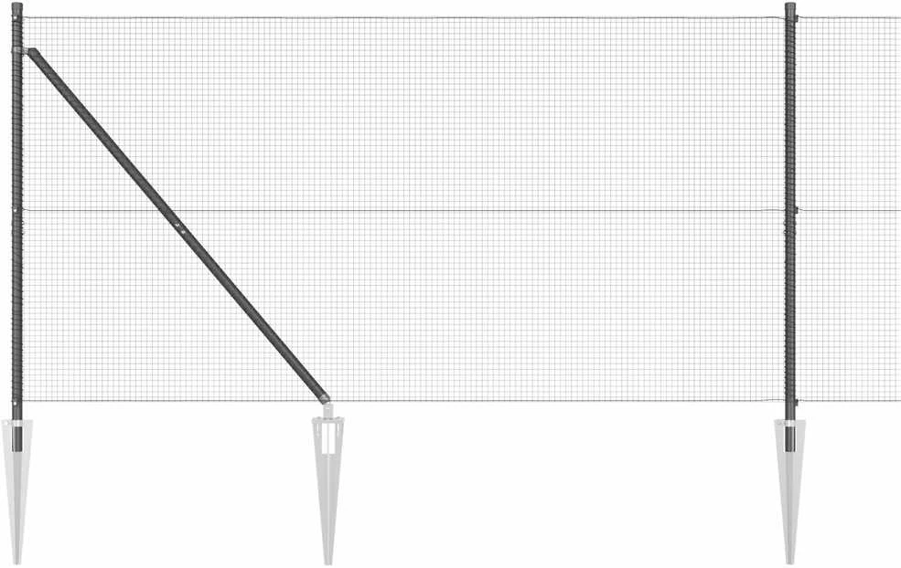 Suvirintas vielinis tvoras su smailiais galais 50 x 1,2 m Pilka