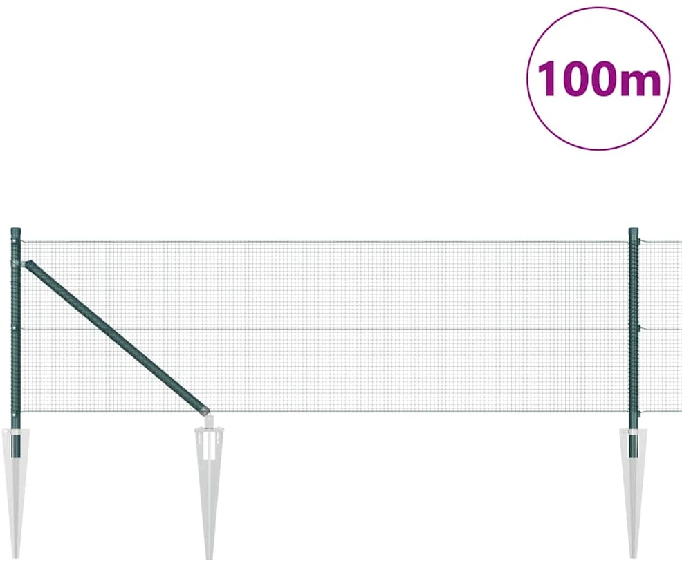 Suvirintas vielinis tvoras su smailiais galais 100 x 0,4 m