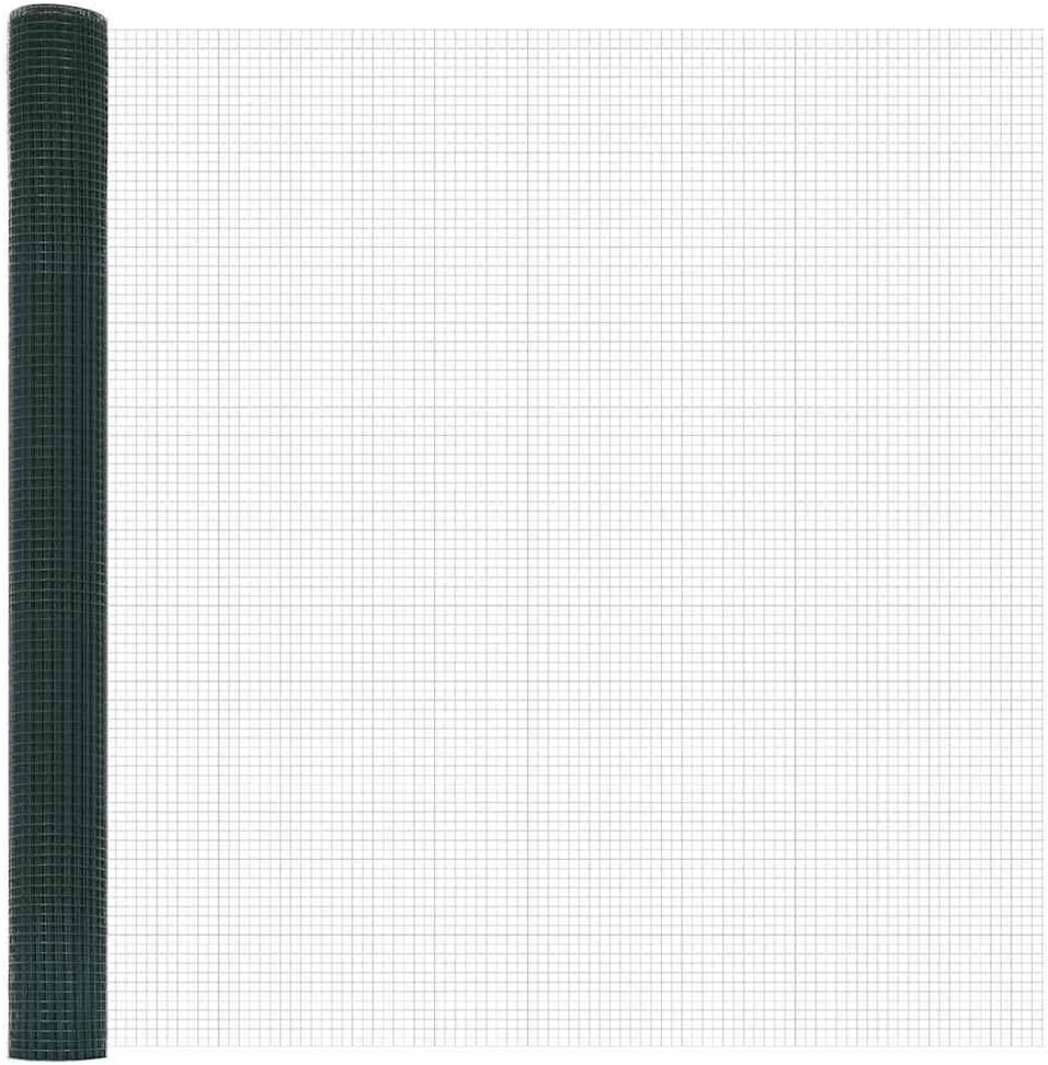 Suvirintas vielinis tvoras su smailiais galais 10 x 1,5 m Žalia