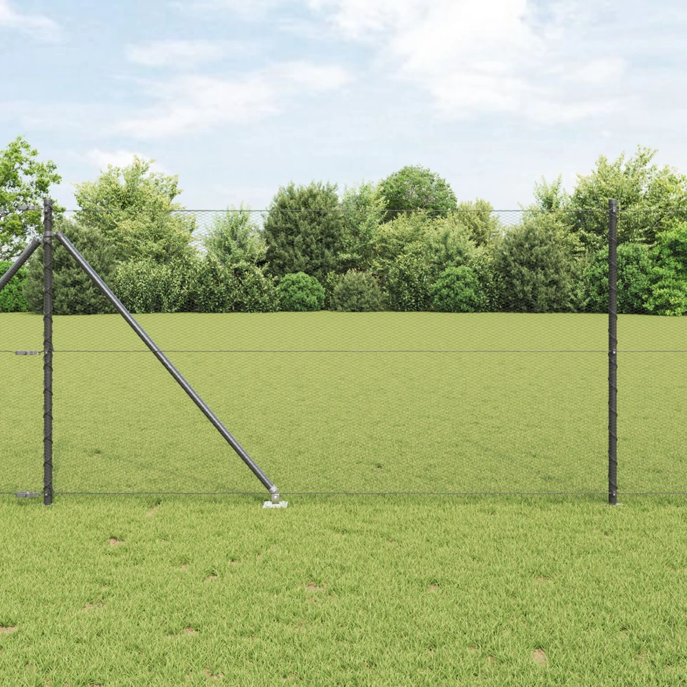 Hexagonal Fence with Post 10 x 1 m PVC dengtas plienas Pilka
