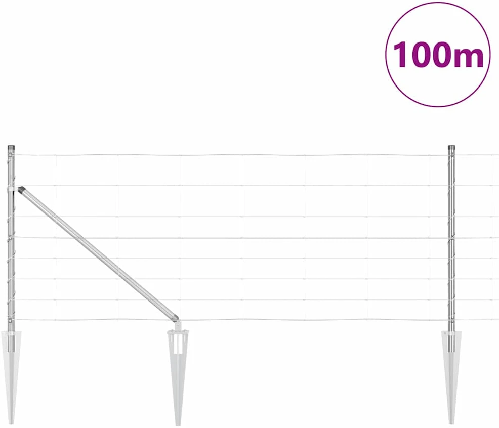 Suvirintas vielinis tvoras su smailiais galais 100 x 0,8 m