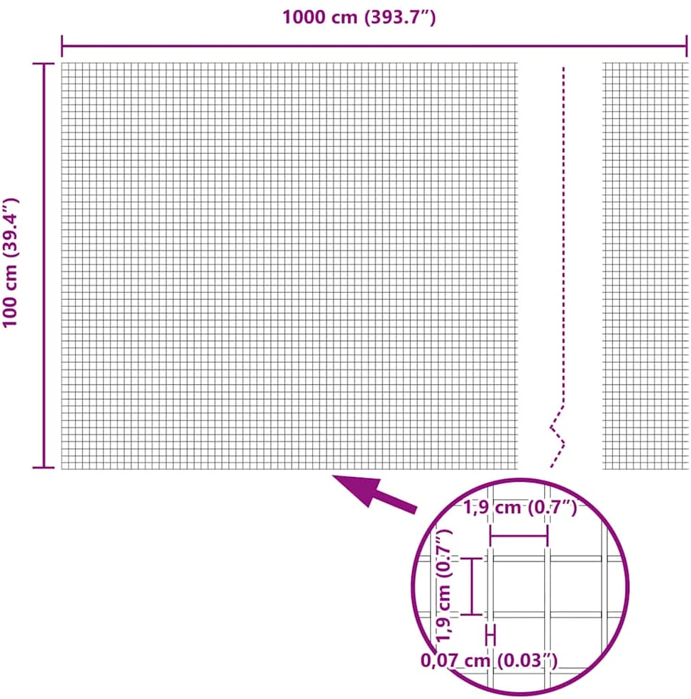 Suvirintas vielinis tvoras su smailiais galais 10 x 1 m