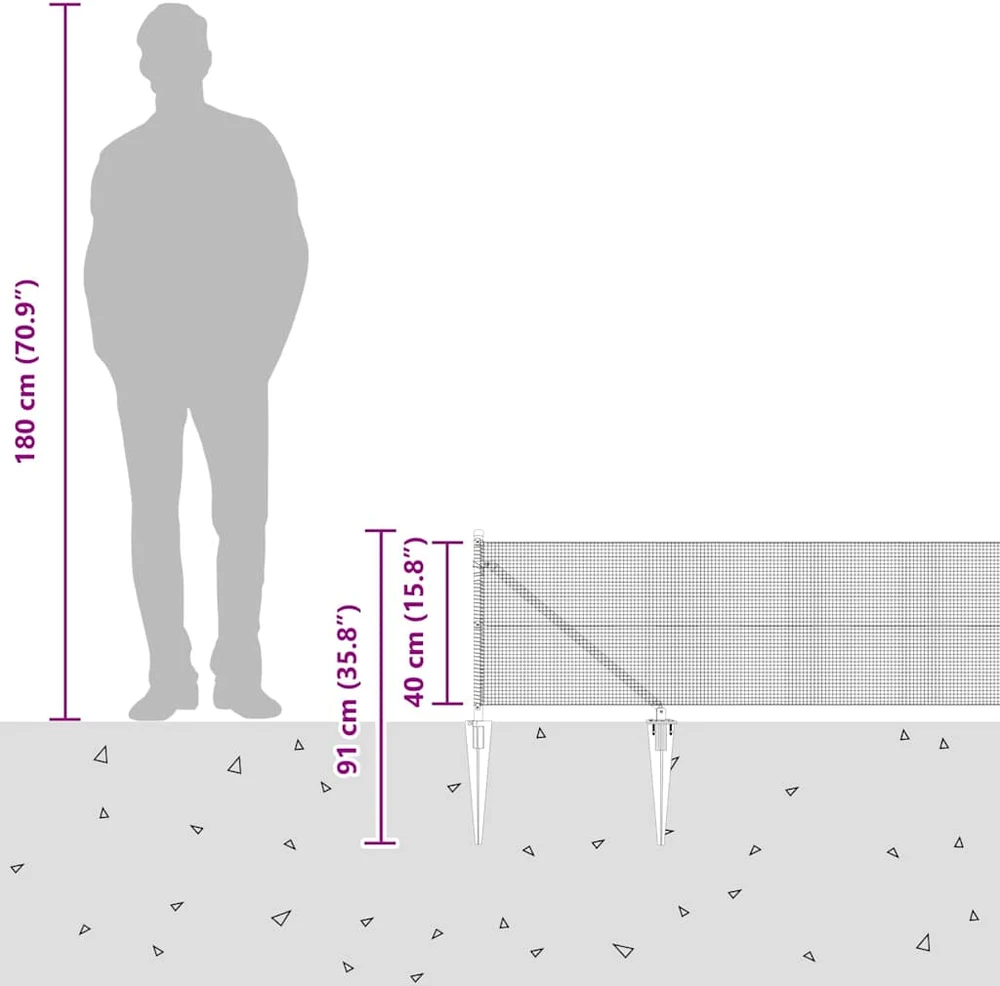 Suvirintas vielinis tvoras su smailiais galais 50 x 0,4 m Žalia
