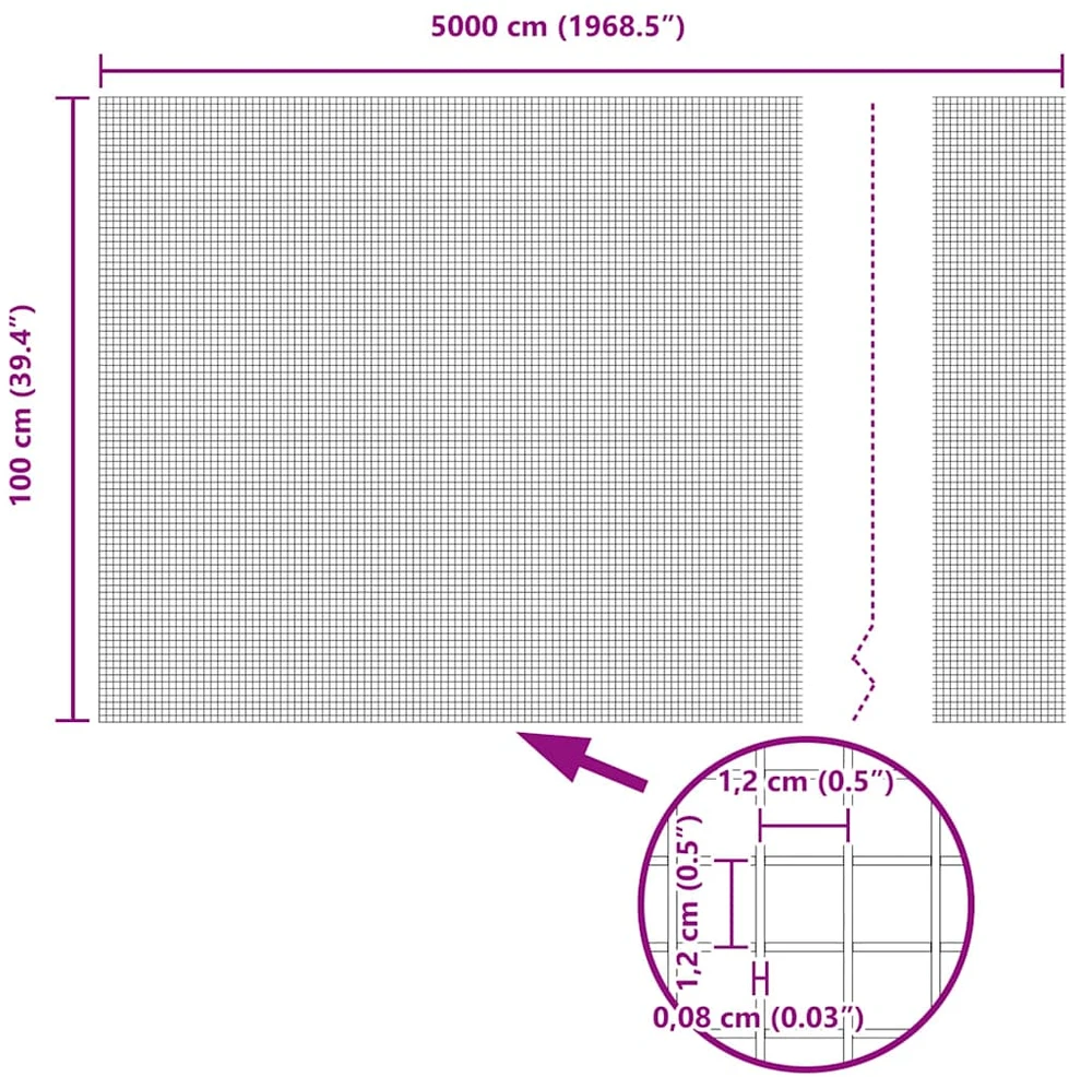 Suvirintas vielinis tvoras su smailiais galais 50 x 1 m Žalia