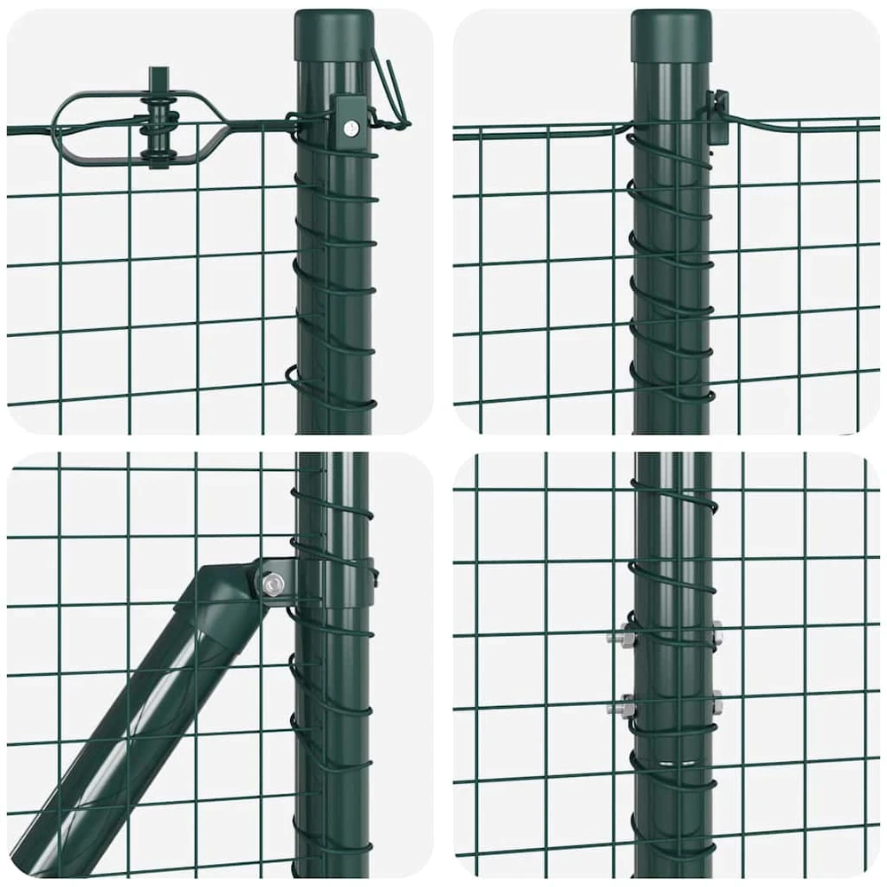 Suvirintas vielinis tvoras su smailiais galais 25 x 1,4 m Žalia