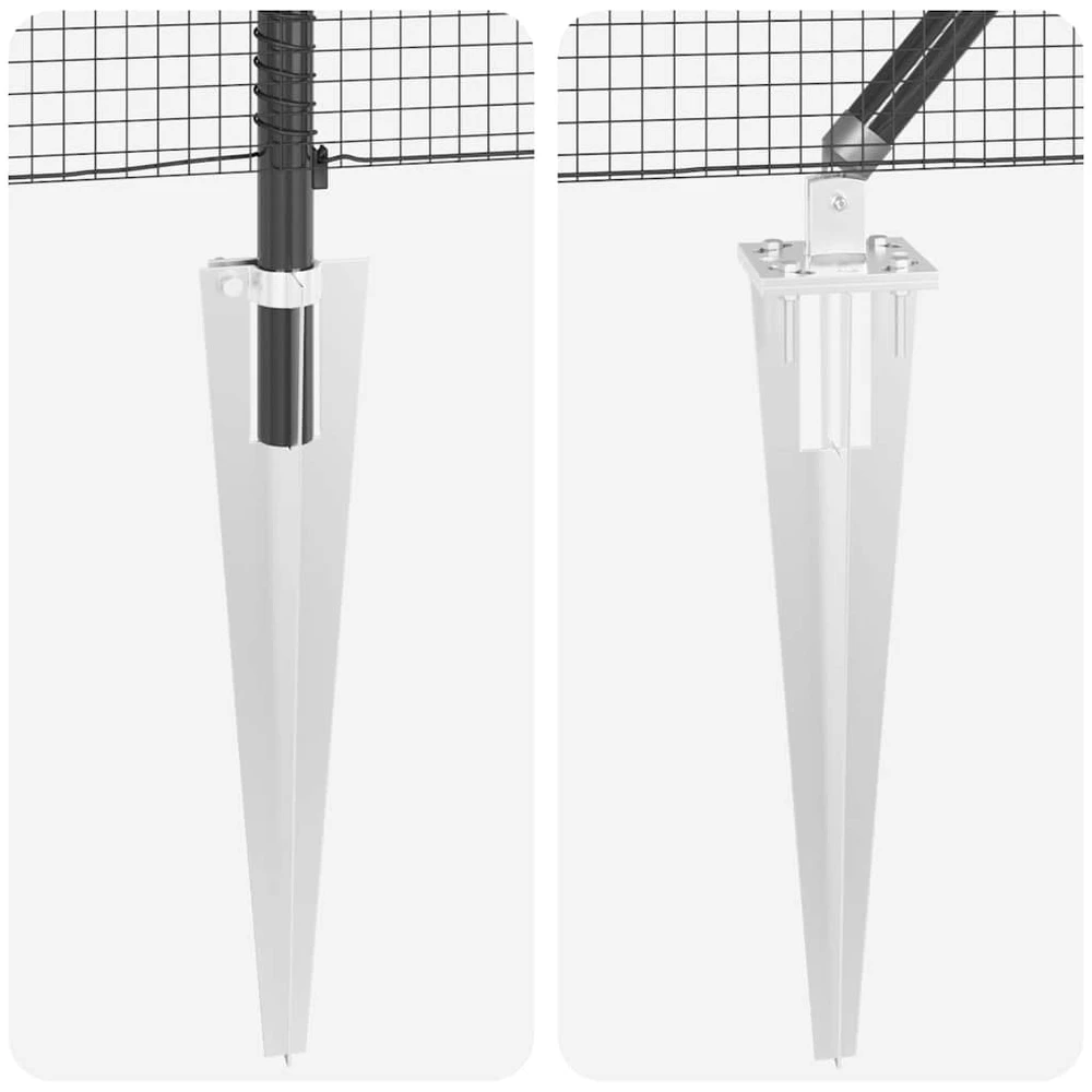 Suvirintas vielinis tvoras su smailiais galais 25 x 0,6 m Pilka