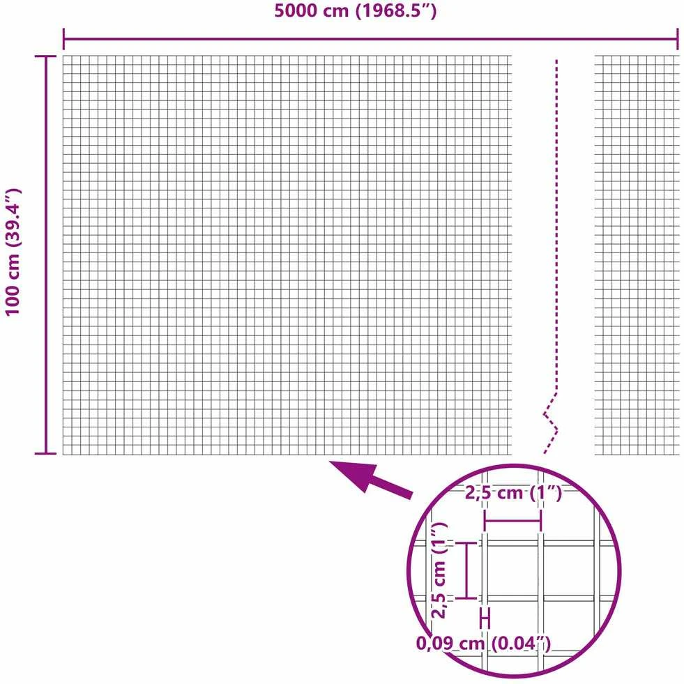 Suvirintas vielos tvora su stulpeliais 50 x 1 m Žalia Tinklelis