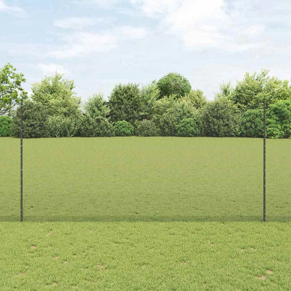 Suvirintas vielos tvora su stulpeliais 10 x 1,6 m Pilka