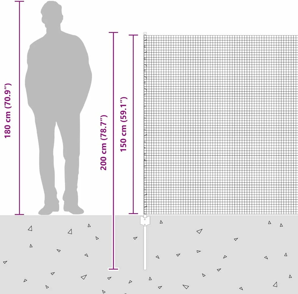 Suvirintas vielos tvora su stulpeliais 10 x 1,5 m Pilka