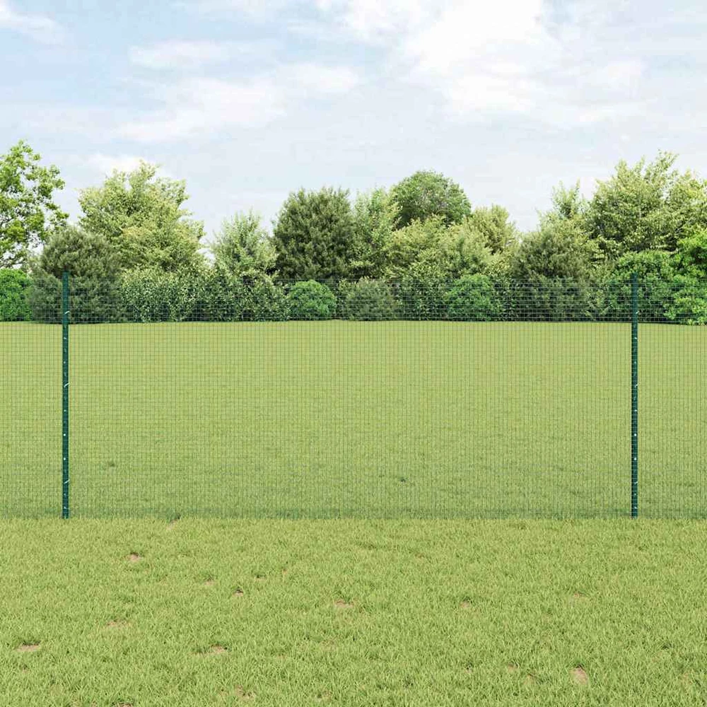 Suvirintas vielos tvora su stulpeliais 10 x 1 m Žalia Tinklelis