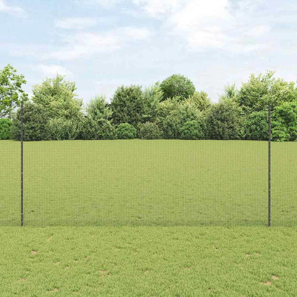 Suvirintas vielos tvora su stulpeliais 10 x 1,5 m Pilka